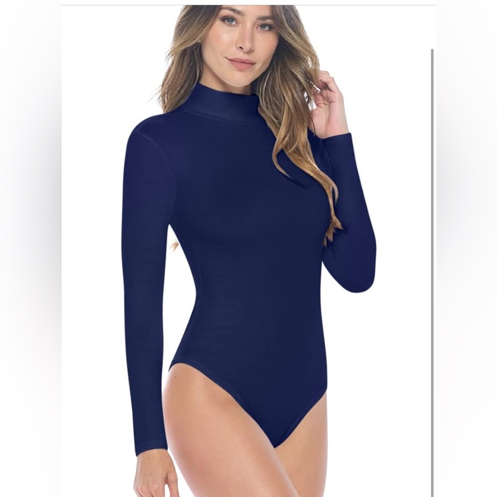 Natural Uniforms Long Sleeve Turtle Neck Body Suit-Breathable Cotton Stretch